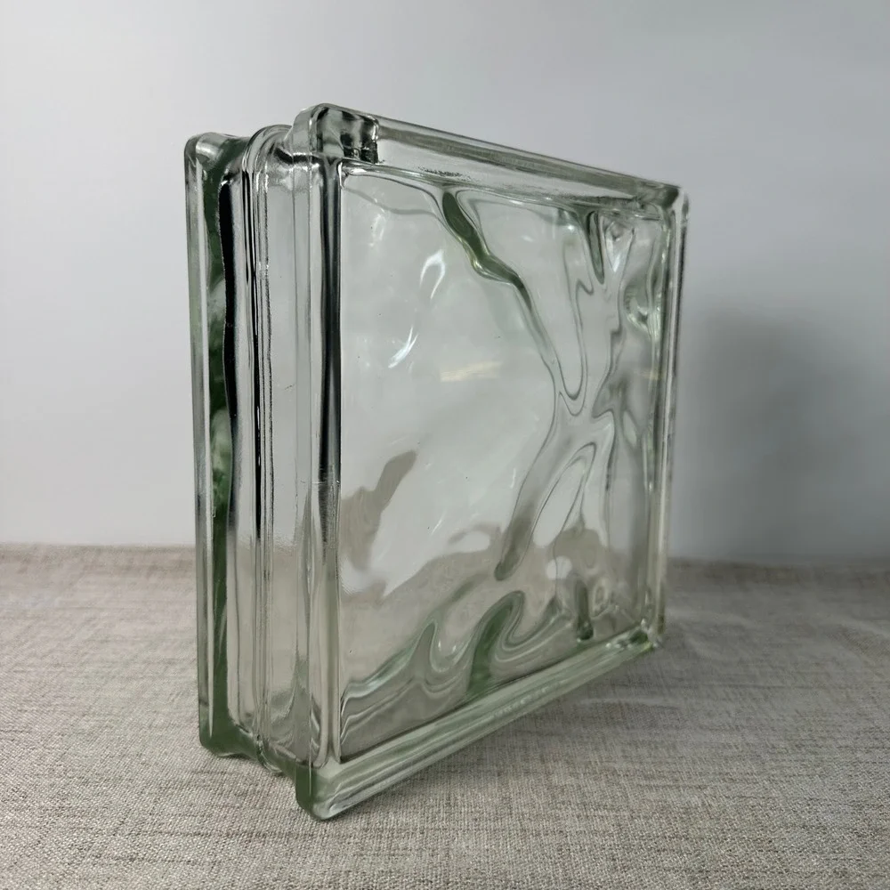 Vintage West German Glass Block Vase | Large 9